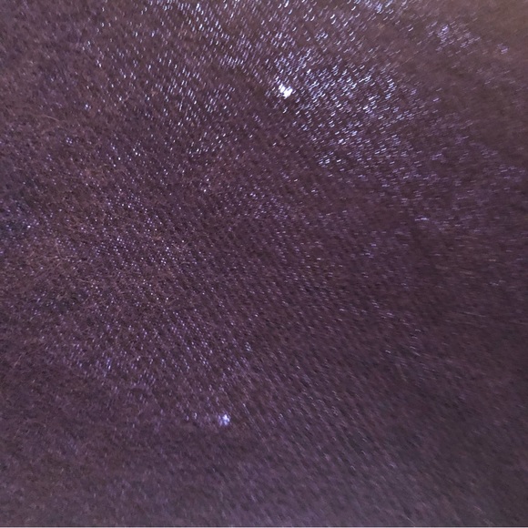 Burberry | 100% Cashmere Dark Purple Signature Logo Embroidered Scarf - Picture 8 of 9